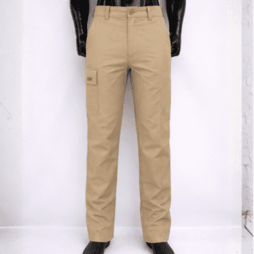 High-visibility safety trousers with reflective strips for industrial workwear