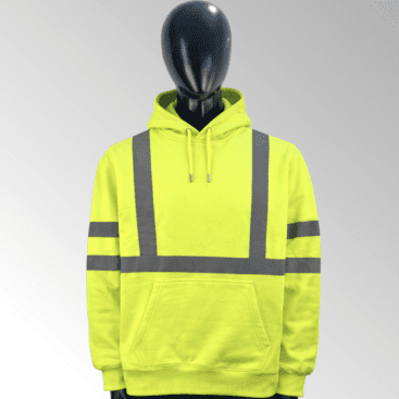High-visibility hoodies with reflective strips for industrial and outdoor workwear