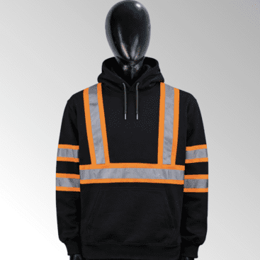 High-visibility hoodies with reflective strips for industrial and outdoor workwear