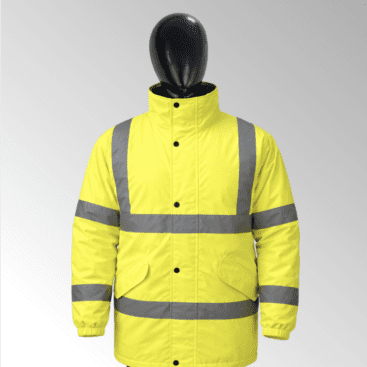 High-visibility safety jackets with reflective tape for industrial and outdoor workwear