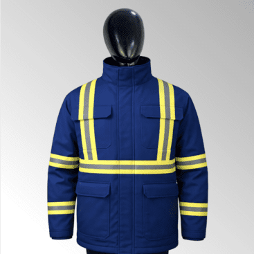 High-visibility safety jackets with reflective tape for industrial and outdoor workwear