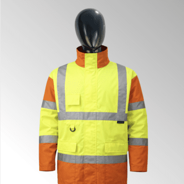 High-visibility safety jackets with reflective tape for industrial and outdoor workwear
