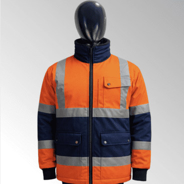 High-visibility safety jackets with reflective tape for industrial and outdoor workwear