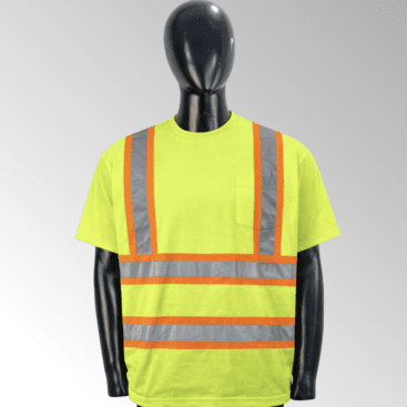 High-visibility safety shirts for industrial and construction workers