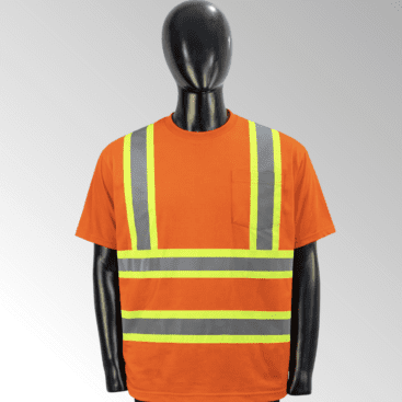 High-visibility safety shirts for industrial and construction workers