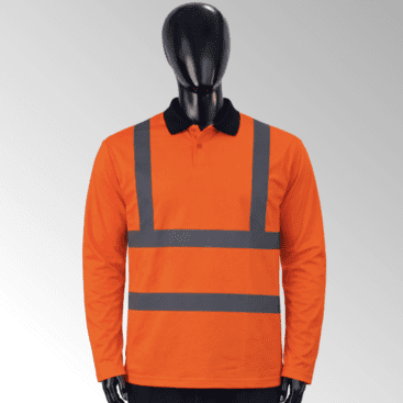 High-visibility polo shirts for industrial and corporate workwear