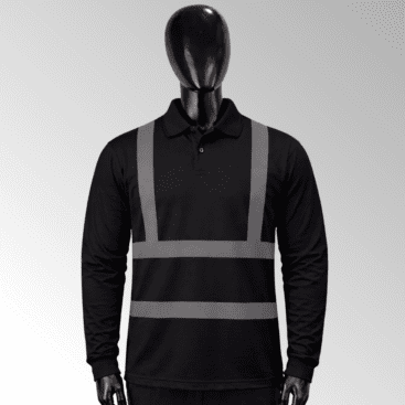 High-visibility polo shirts for industrial and corporate workwear