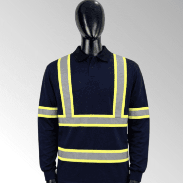 High-visibility polo shirts for industrial and corporate workwear