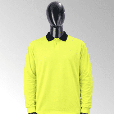 High-visibility polo shirts for industrial and corporate workwear