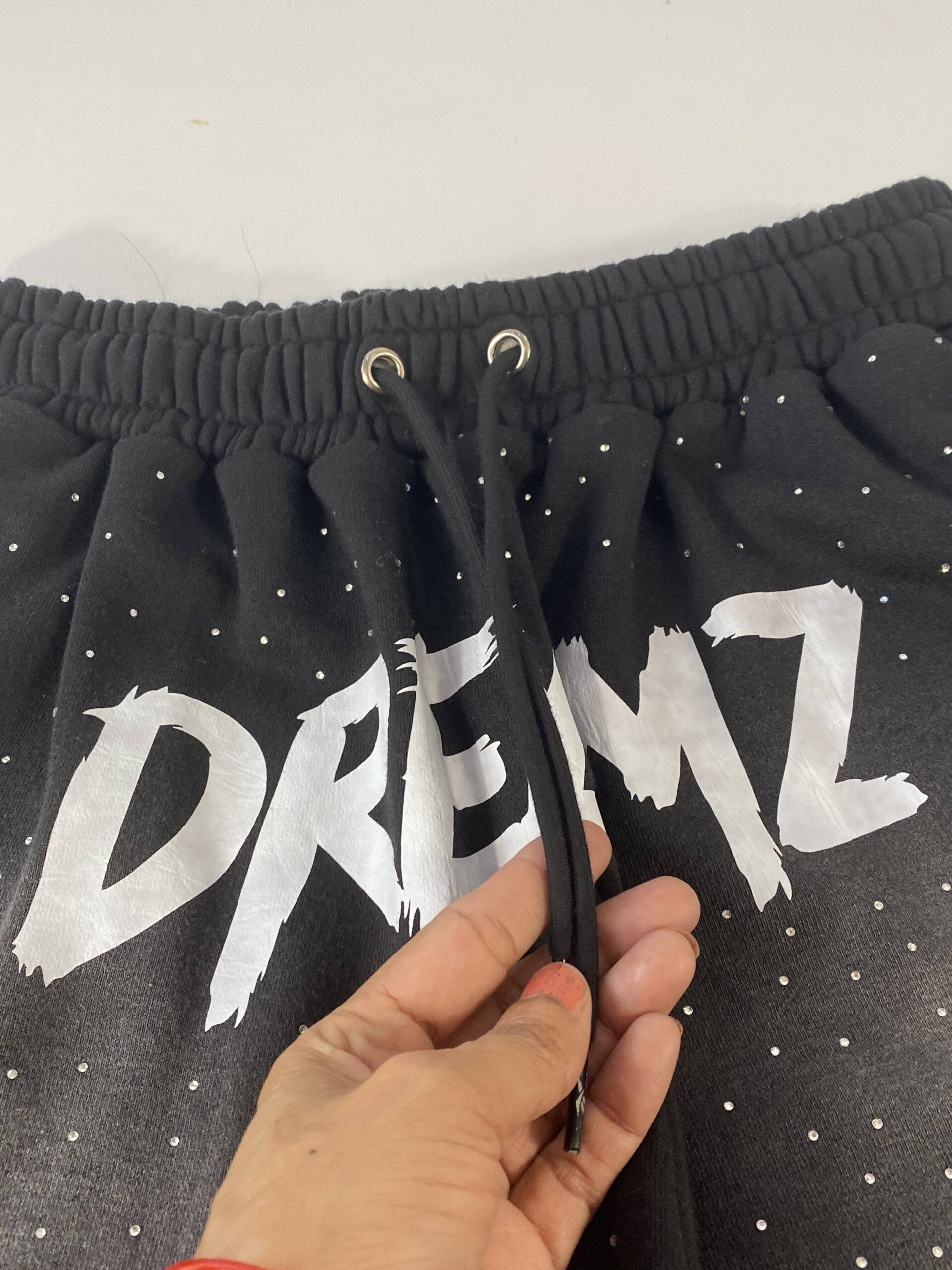 Closeup of front area of shorts showing fabric texture and overall finish
